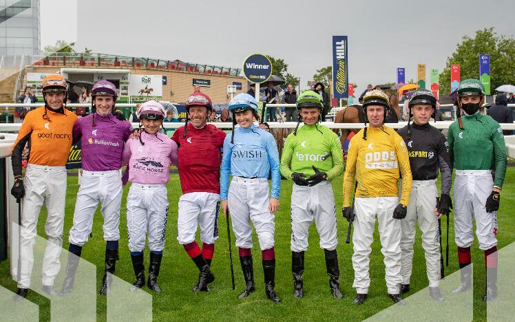 Jockeys lined up 