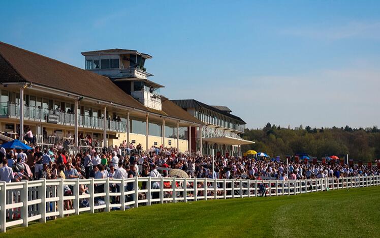 Crowd at Lingfield Park Racecourse.