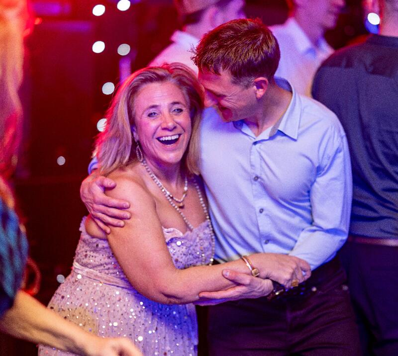 Couple laughing and gaving fun.